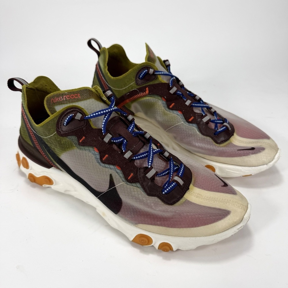 Nike React Element 87 Shoes Men's 10.5 Moss Black El-Dorado Athletic Running Gym